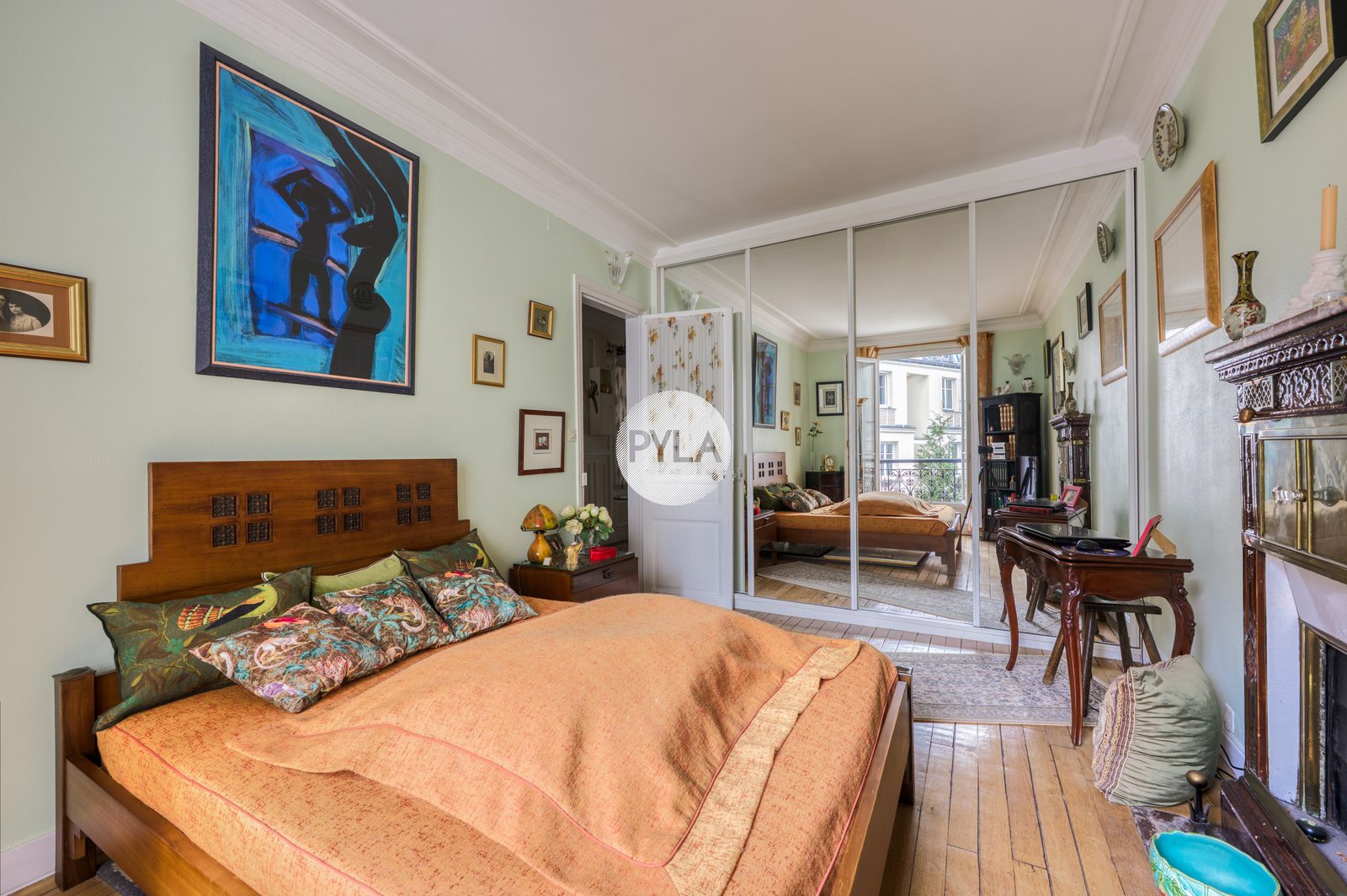 Buttes-Chaumont – T3 haussmannien, étage élevé, balcon vue Parc, photo 11